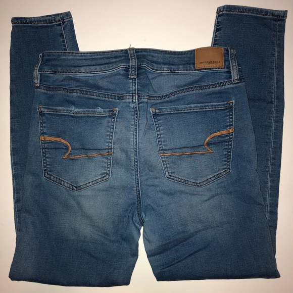 AMERICAN EAGLE BLUE SUPER STRETCH JEANS - Picture 2 of 6
